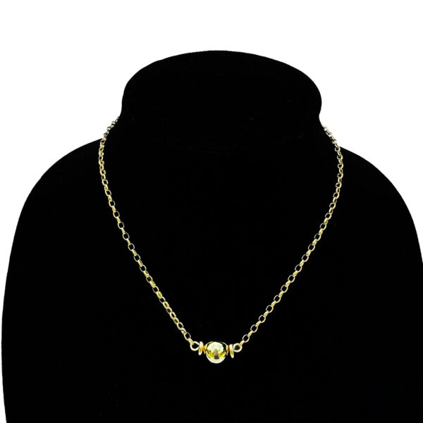 Golden Pearl Charm - Gold Necklace with Single Gold Pearl Pendant