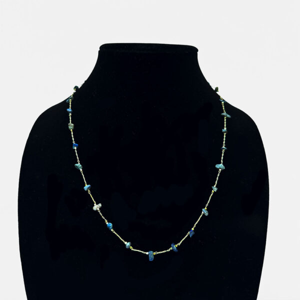 Ocean Breeze - Gold Necklace with Blue, Aquamarine, and Green Stones