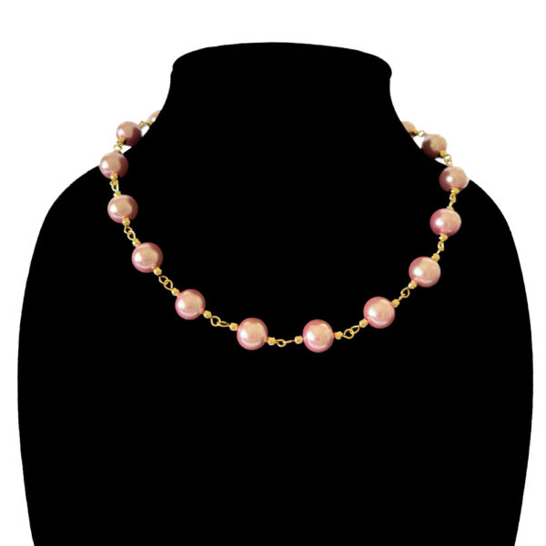 Blush Pearls - Gold Necklace with Pink Pearls