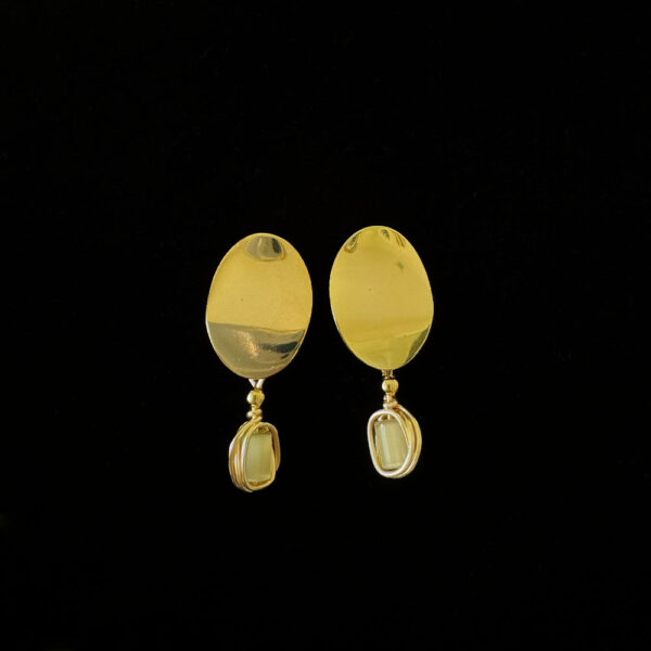 Golden Ovals - Flat Gold Oval Earrings